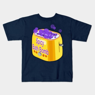 Retro inscription "Spicy bath bomb" Kids T-Shirt
